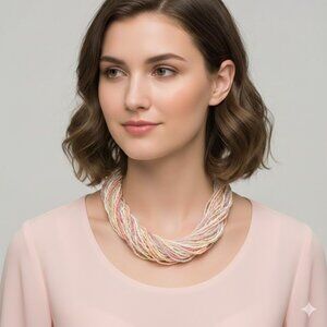 Multicolor Pastel Beaded Necklace